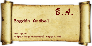 Bogdán Amábel névjegykártya